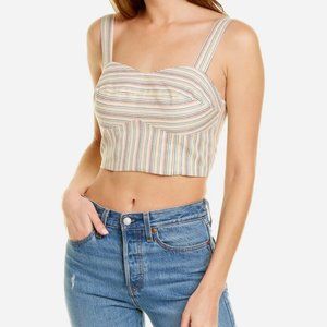 Lost + Wander Hermosa Linen-Blend Crop Top, Size M Women's